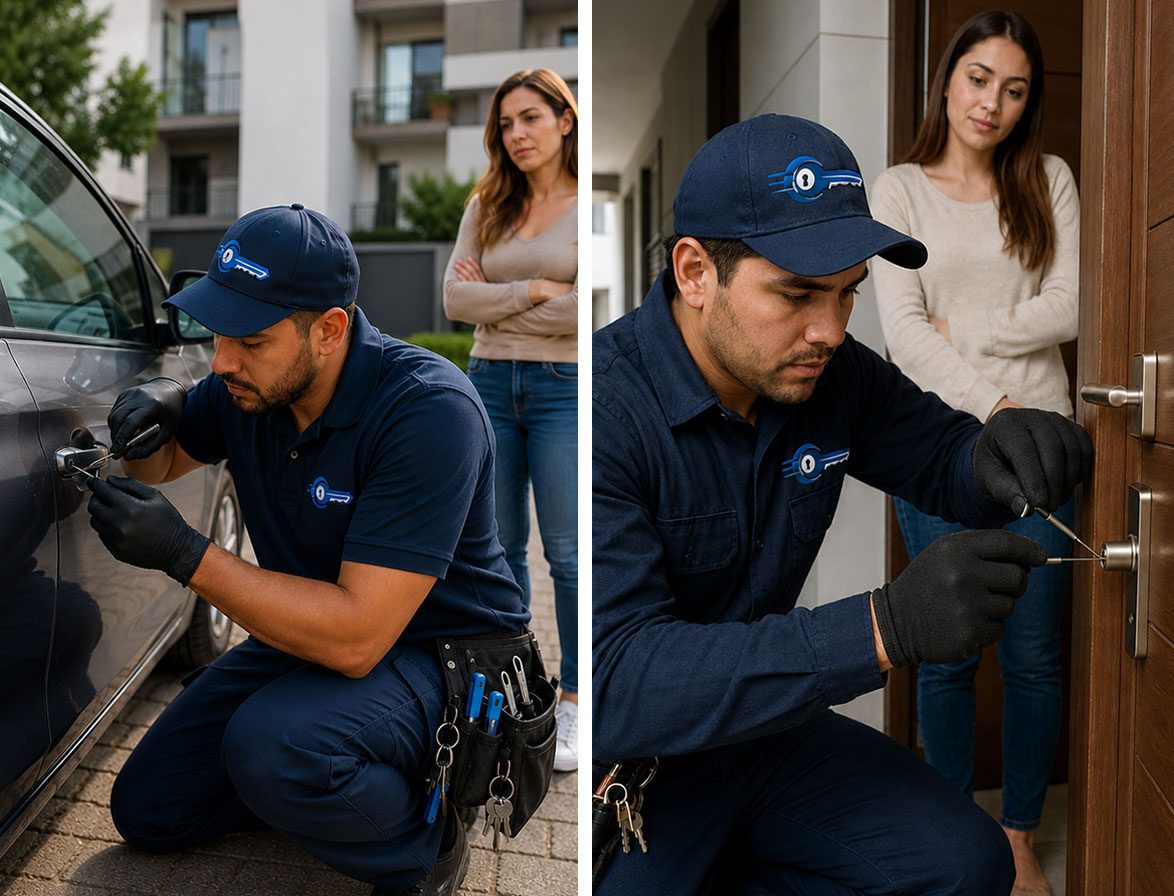 Cerrajero profesional de El Veloz realizando apertura de puertas residenciales y de vehículos en Lima